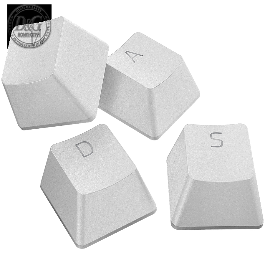 Razer PBT Keycap Upgrade Set - Mercury White, Superior PBT Material, Doubleshot Molding With Ultra-Thin Font, Works With Popular Keyboard Layouts, Fits all Razer mechanical and optical keyboards