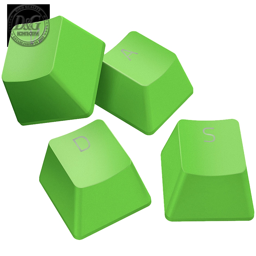 Razer PBT Keycap Upgrade Set - Razer Green, Superior PBT Material, Doubleshot Molding With Ultra-Thin Font, Works With Popular Keyboard Layouts, Fits all Razer mechanical and optical keyboards