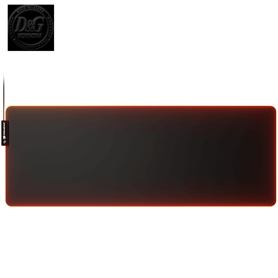 COUGAR Neon X, RGB Gaming Mouse Pad, HD Texture Design, Stitched Lighting Border + 4mm Thickness, Wave-Shaped Anti-Slip Rubber Base, Cloth / Nature Rubber, 800 x 300 x 4mm