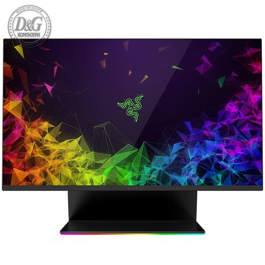 Razer Raptor 27 Gaming Monitor, 27" QHD (2560 x 1440) 165Hz, Non-Glare IPS, 178° wide viewing angles, 350 nits, 1 ms(MPRT)/4 ms(GTG), HDR400, G-Sync Compatible, FreeSync Premium, THX Certified, HDMI 2.0b, DP 1.4, USB-C, 2x USB-A 3.2, Cable managemen