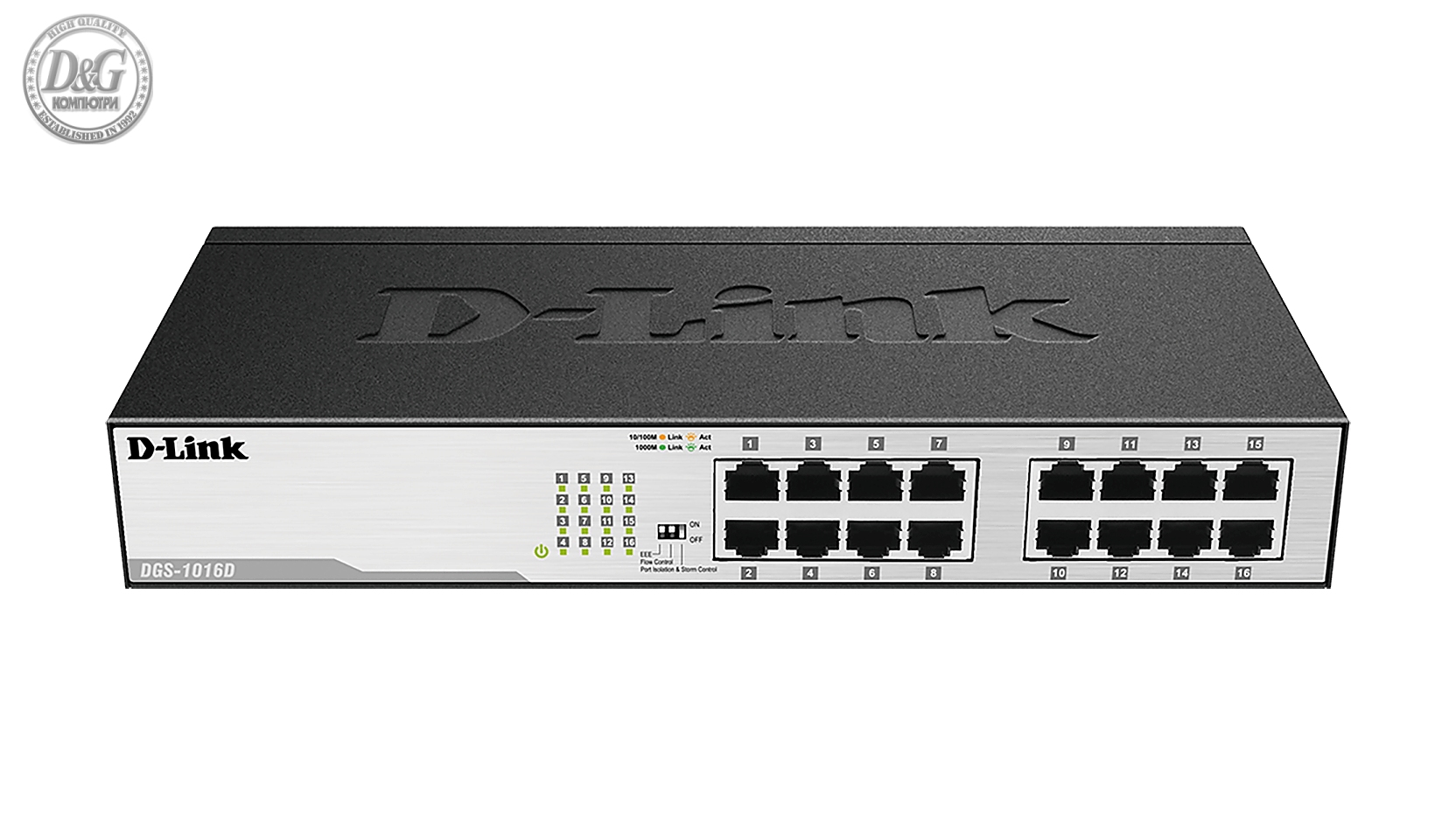 Суич D-Link DGS-1016D/E, 16 портов 10/100/1000, Desktop, rack mount