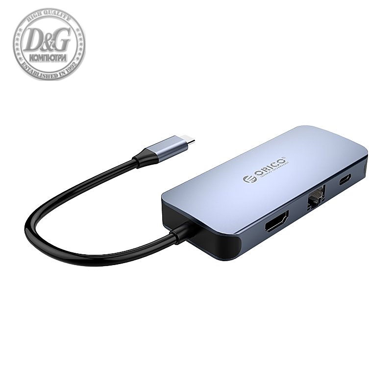 Orico докинг станция Docking Station Type-C Power Distribution 3.0 100W - LAN, HDMI, Type-C x 1, USB3.0 x 3 -  MC-U602P