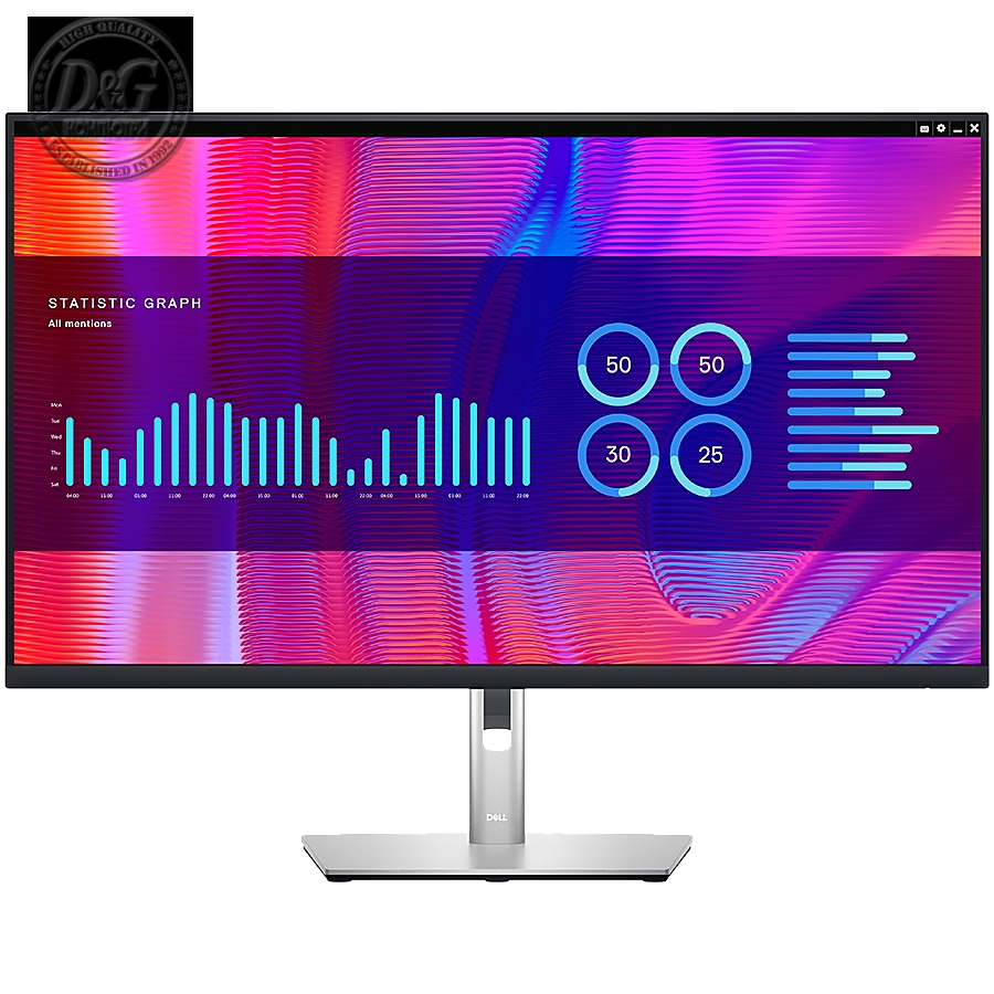 Dell Monitor LED Professional P3223DE, 31.5", QHD 2560x1440, 16:9 60Hz, IPS AG, ComfortView Plus, Flicker Free, 350 cd/m2, 1000:1, 178/178, 8ms/5ms, HDMI, DP, DP output, USB-C Daisy Chain, 4x USB 3.2, LAN, Height, Pivot, Swivel, Tilt adjustable, 3Y