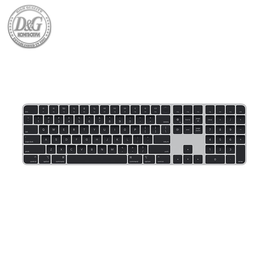 Apple Magic Keyboard with Touch ID and Numeric Keypad for Mac models with Apple silicon - Black Keys - Bulgarian