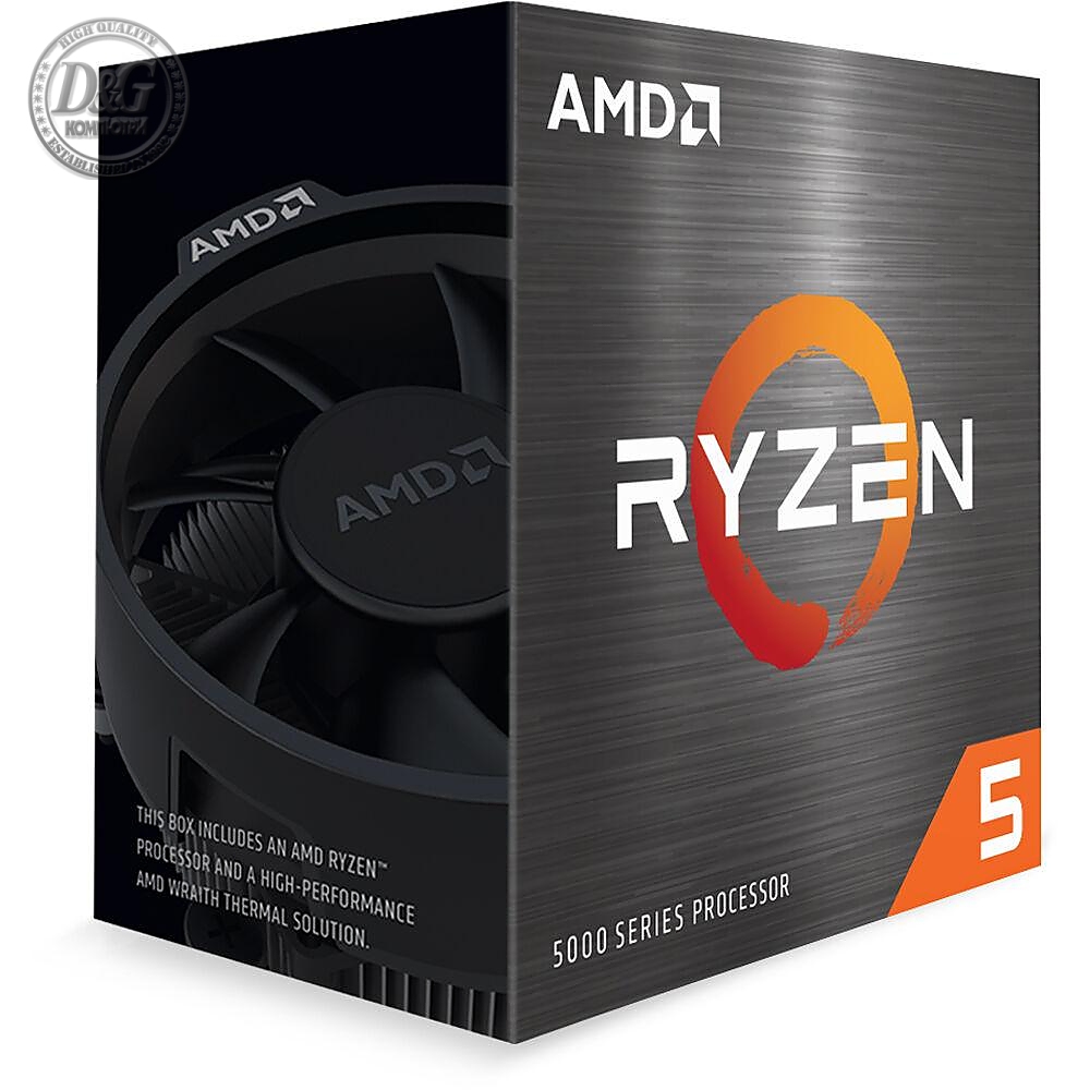 Процесор AMD Ryzen 5 5500, AM4 Socket, 6 Cores, 12 Threads, 3.6GHz(Up to 4.2GHz), 19MB Cache, 65W, BOX