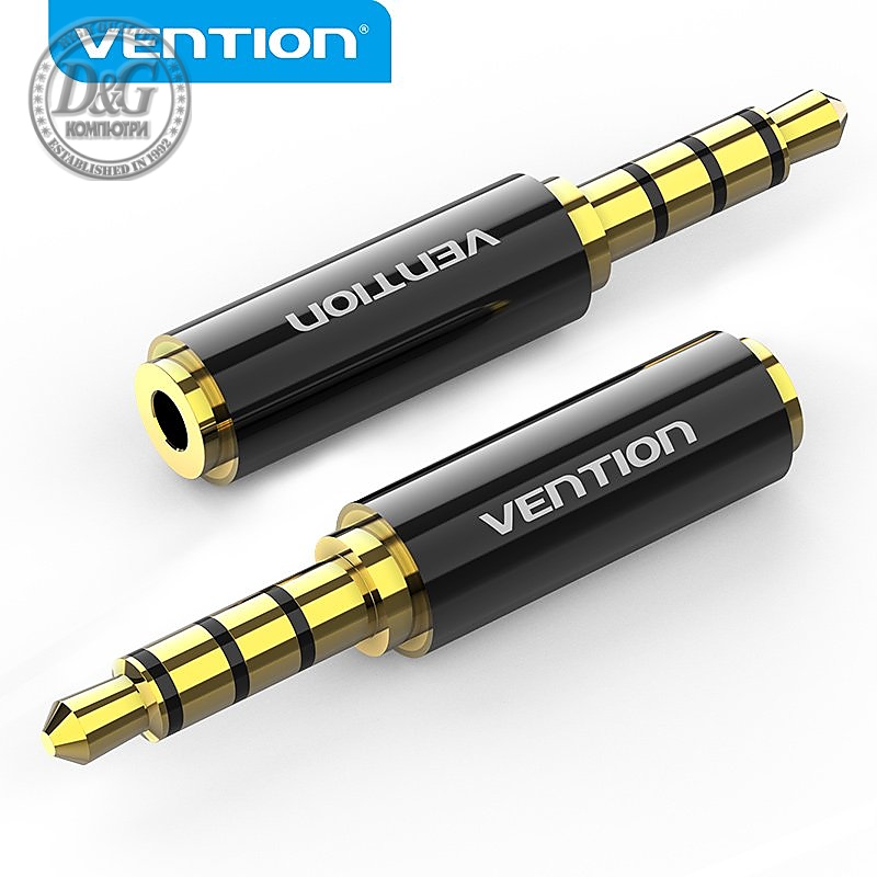 Vention адаптер Adapter Audio 3.5mm M / 2.5mm F  Black Metal - BFBB0