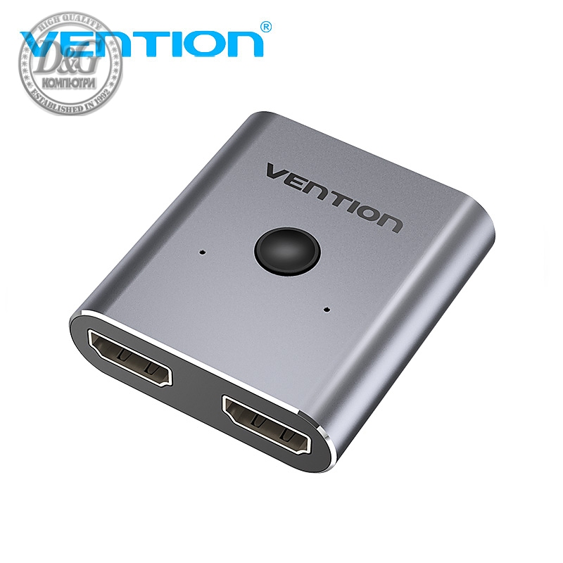 Vention Разклонител превключвател HDMI 2.0 Switcher/Splitter 2-Port Bi-Direction - Silver Aluminium - AFUH0