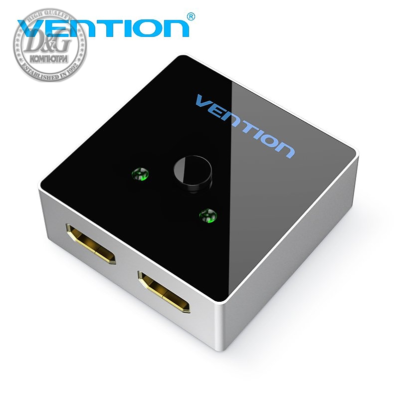 Vention Разклонител превключвател HDMI 2.0 Switcher/Splitter 2-Port Bi-Direction - Grey Aluminium - AFLH0