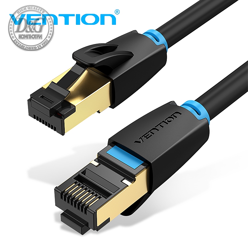 Vention Кабел LAN SFTP Cat.8 Patch Cable - 1M Black 40Gbps - IKABF