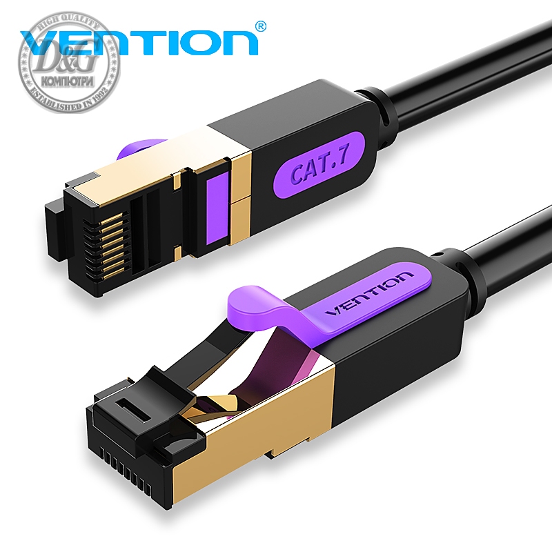 Vention Кабел LAN SSTP Cat.7 Patch Cable - 1M Black 10Gbps - ICDBF