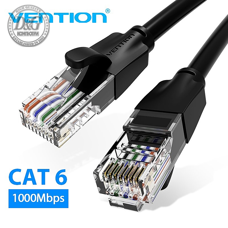 Vention Кабел LAN UTP Cat.6 Patch Cable - 5M Black - IBEBJ