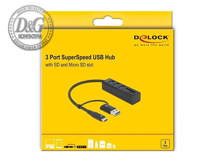 Адаптер Delock, USB-C мъжко - HDMI женско, Ultra HD, 8K, Сив