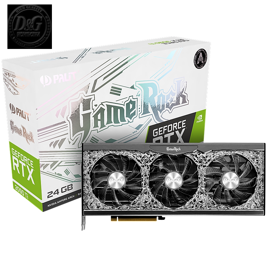 Palit GeForce RTX 3090Ti GameRock 24GB GDDR6X, 384 bit, DP 1.4a x3, HDMI2.1 x1, power consumption 450W, 1x 16-pin power connector, NED309T019SB-1022G