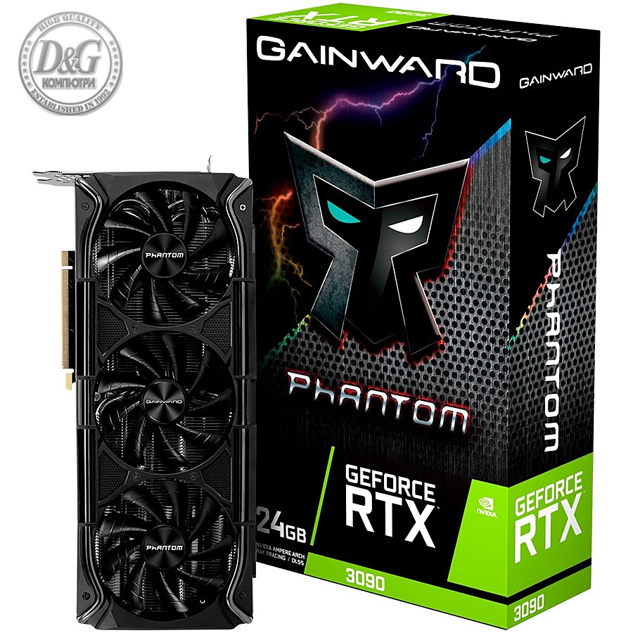 Gainward GeForce RTX 3090 Phantom+ 24GB GDDR6X, 384bit, PCI-E Gen 4 x16, 1x HDMI v2.1, 3x DP, NED3090T19SB-1021M