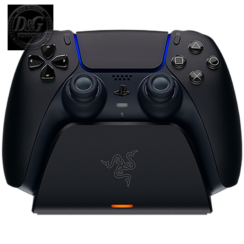 Razer Quick Charging Stand for PS5 - Midnight Black, Quick Charge, Curved Cradle Design, Matches Your PS5 DualSense Wireless Controller, Powered by USB (Controller not included)