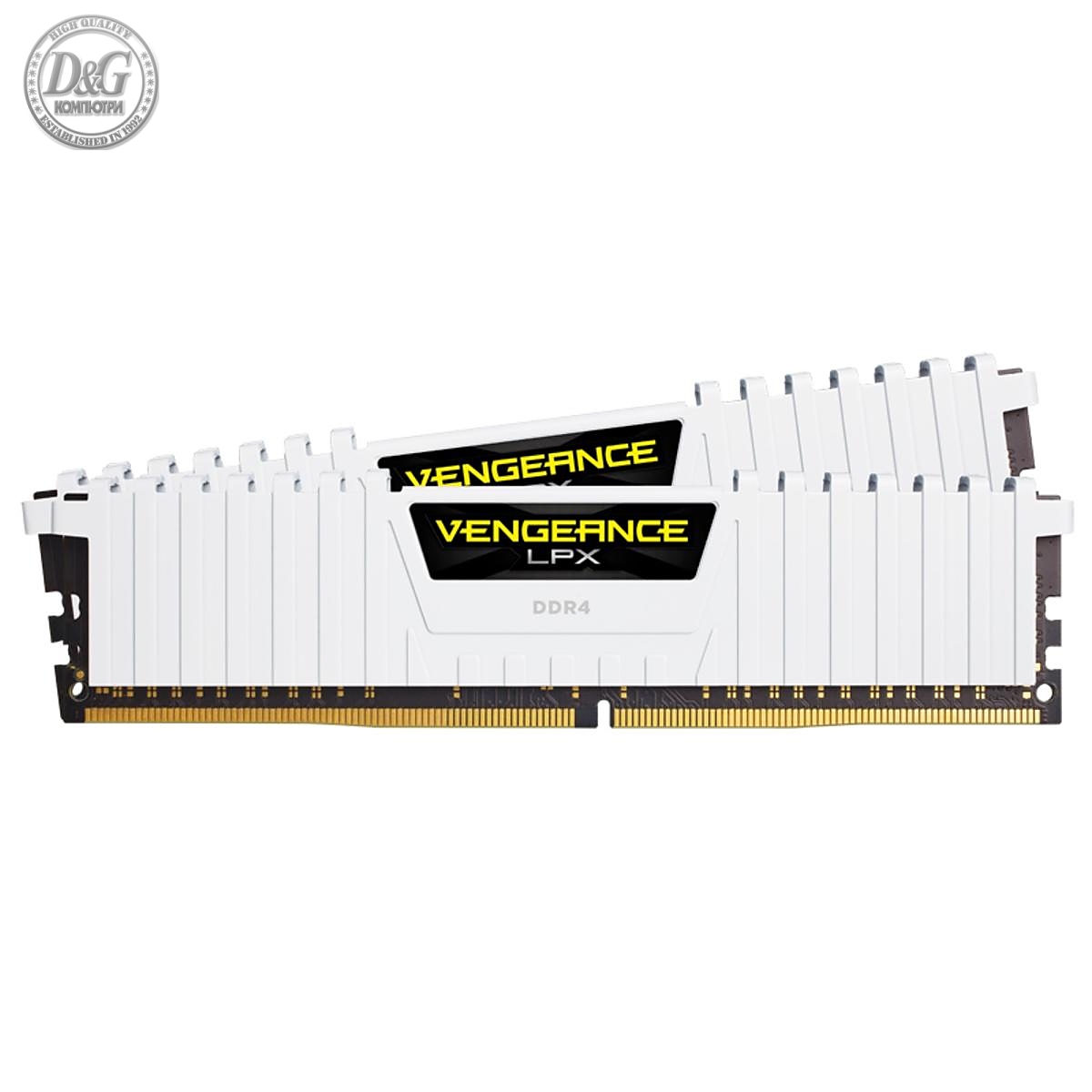 Памет Corsair Vengeance LPX White 16GB(2x8GB) DDR4 PC4-25600 3200MHz CL16 CMK16GX4M2B3200C16W