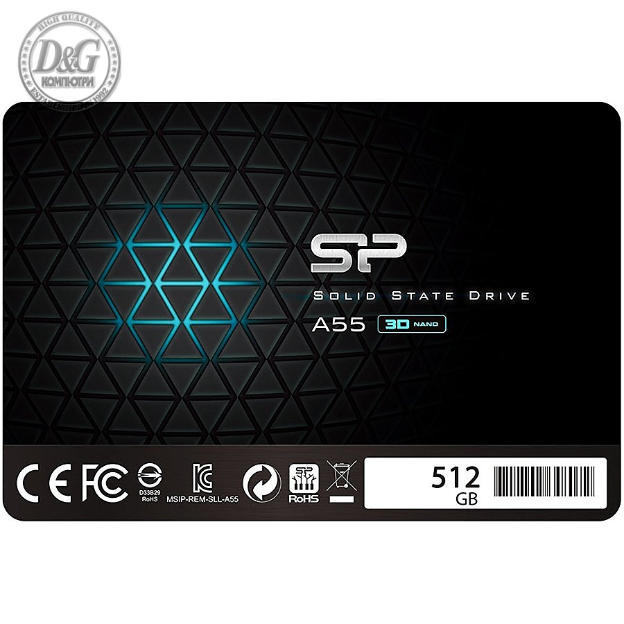 SILICON POWER Ace A55 512GB SSD, 2.5'' 7mm, SATA 6Gb/s, Read/Write: 560 / 530 MB/s