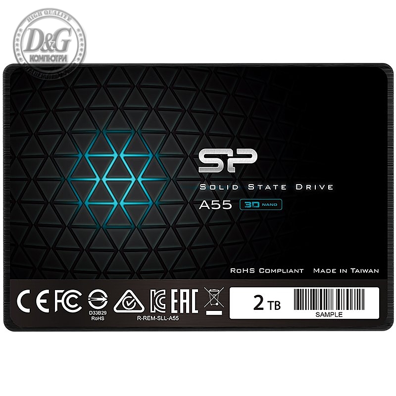 SILICON POWER A55 2TB SSD, 2.5" SATA III, Read/Write: 560 / 530 MB/s