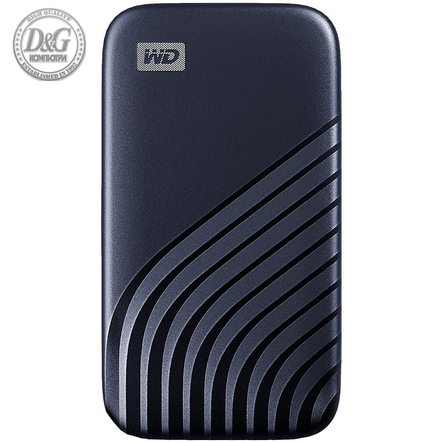 WD 2TB My Passport SSD - Portable SSD, up to 1050MB/s Read and 1000MB/s Write Speeds, USB 3.2 Gen 2 - Midnight Blue