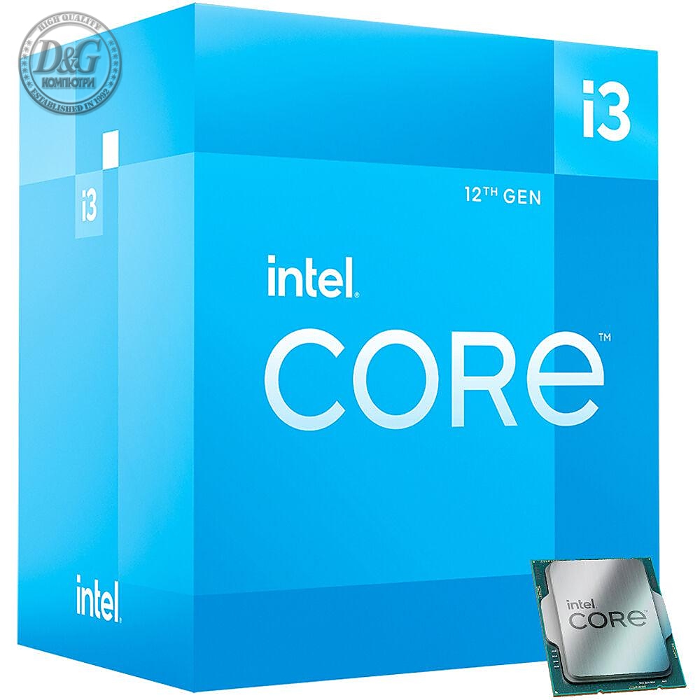 Процесор Intel Alder Lake Core i3-12100, 4 Cores, 8 Threads (3.3GHz Up to 4.3GHz, 12MB, LGA1700), 60W, BOX