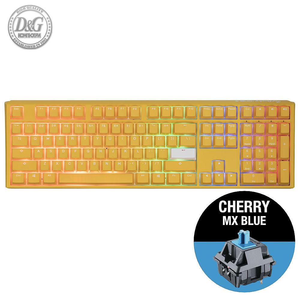 Геймърскa механична клавиатура Ducky One 3 Yellow Full-Size, Cherry MX Blue