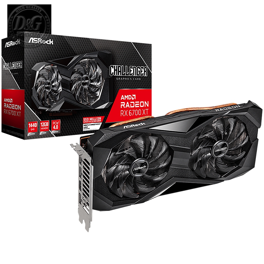 Asrock AMD Radeon RX6700XT Challenger D 12G OC, GDDR6 192 bit, 1xHDMI, 3xDP 1.4, power 2x8 pin, recomended PSU 650W.