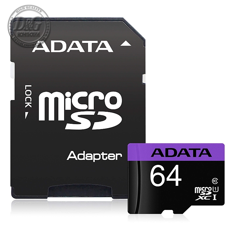 ADATA 64GB MicroSDXC UHS-I CLASS 10 (with adapter)