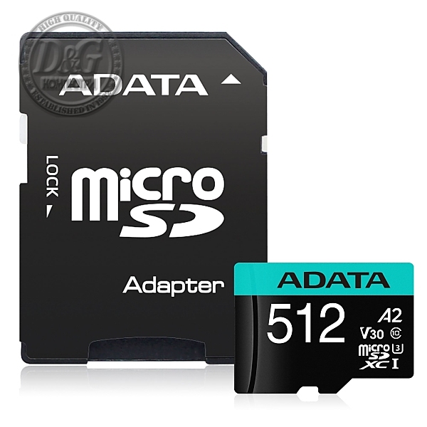 ADATA 512GB MicroSDXC UHS-I U3 V30S (with adapter)