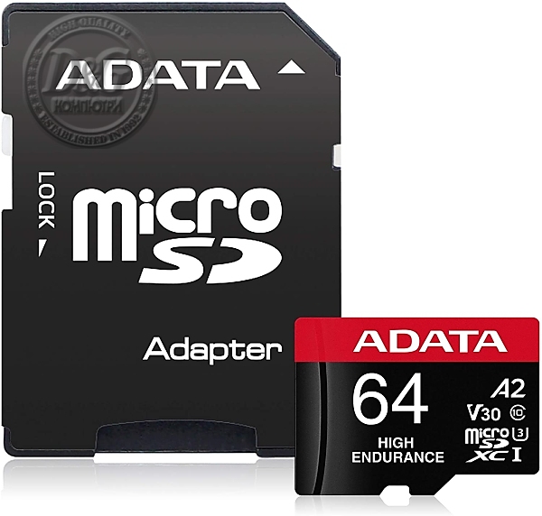 ADATA 64GB MicroSDXC UHS-I U3 V30S High (with adapter)