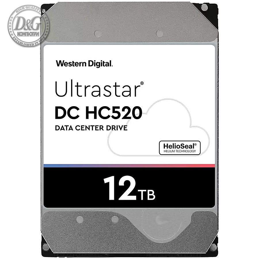 Western Digital Ultrastar DC HDD Server HE12 (3.5’’, 12TB, 256MB, 7200 RPM, SATA 6Gb/s, 512E SE) SKU: 0F30146