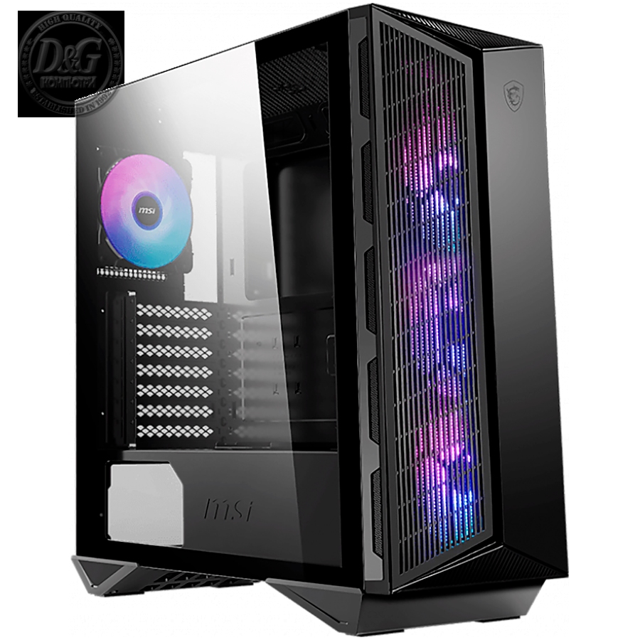 MSI MPG GUNGNIR 111R, Mid-Tower, ATX/Micro-ATX/Mini-ITX, 2x USB 3.2 Gen 1 Type-A, 1x USB 3.2 Gen 2x2 Type-C, 1x Audio/1x Mic, 4x 120mm ARGB Fans, Mesh Front Panel, 4mm Tempered Glass