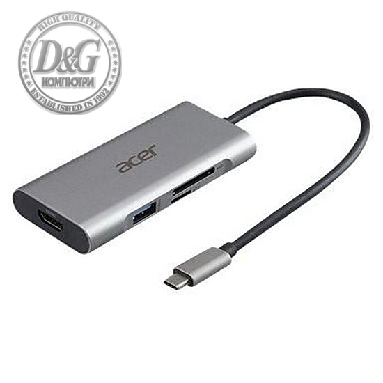 Acer 7in1 Type C dongle: 1 x HDMI, 3 x USB3.2, 1 x SD/TF, 1 x PD