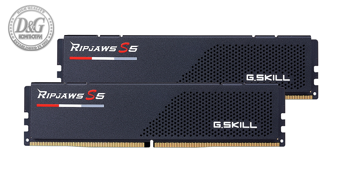 Памет G.SKILL Ripjaws S5 Black 32GB(2x16GB) DDR5 PC5-41600 5200MHz CL36 F5-5200J3636C16GX2-RS5K