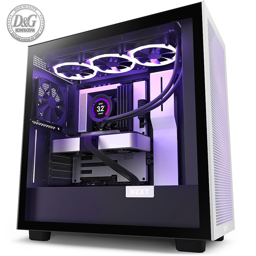 Кутия NZXT H7 Flow Matte Black &amp; White