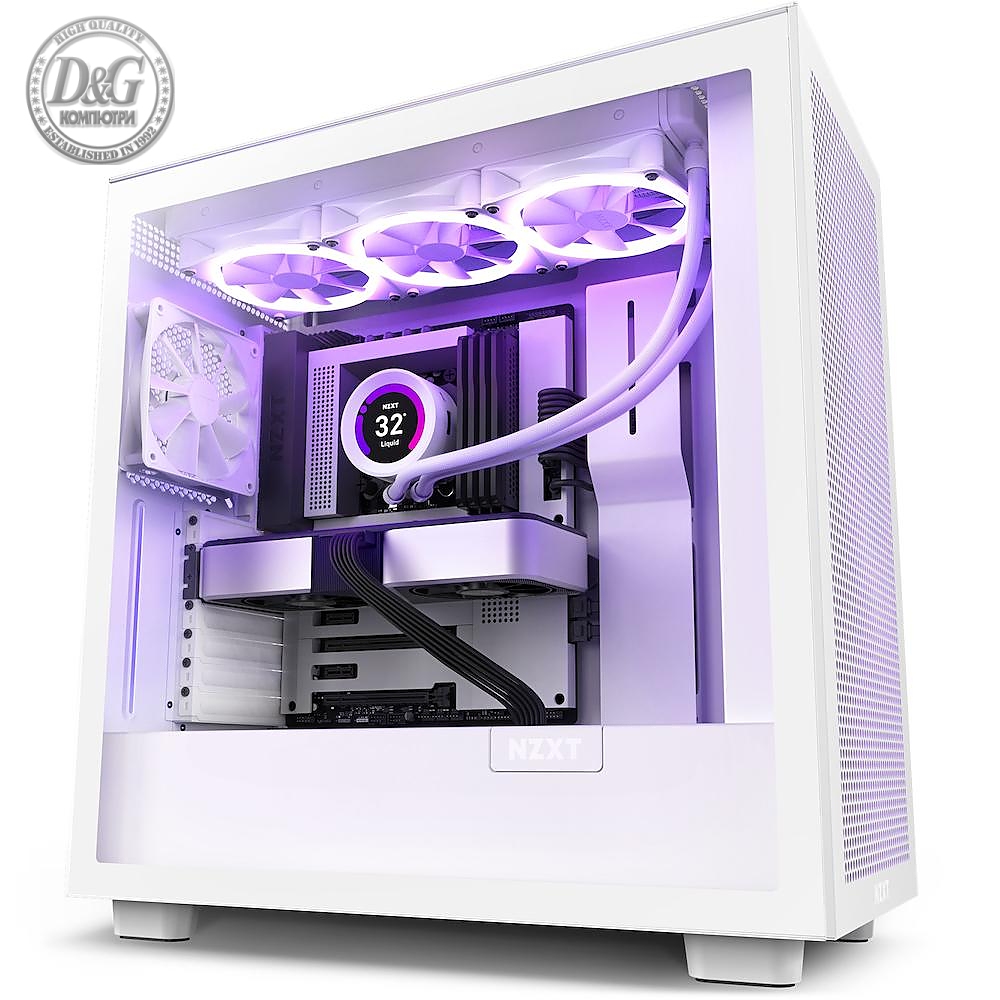 Кутия NZXT H7 Flow Matte White