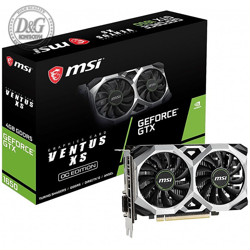 MSI Video Card NVidia GeForce GTX 1650 VENTUS XS 4G OC