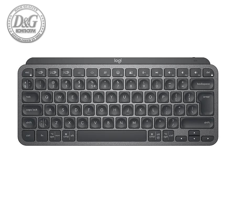 Безжична клавиатура Logitech MX Keys Mini, Bluetooth, USB-C, Graphite