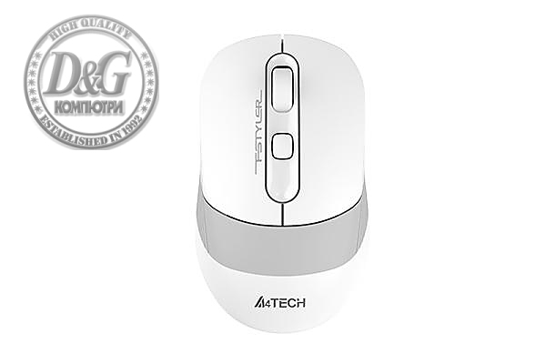 Безжична мишка A4tech FB10C Fstyle Grayish White , Bluetooth, 2.4GHz, Литиево-йонна батерия, Бял