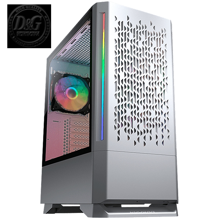 COUGAR MX430 Air RGB (White), Mid Tower, Mini ITX / Micro ATX / ATX, USB 3.0 x 2, USB 2.0 x 1, Mic x 1 / Audio x 1, Reset Button, RGB Button, 3x ARGB