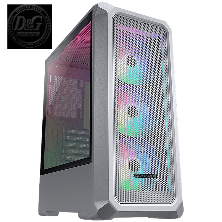 COUGAR Archon 2 Mesh RGB (White), Mid Tower, Mini ITX / Micro ATX / ATX, USB 3.0 x 2, USB 2.0 x 1, Mic x 1 / Audio x 1, RGB Button, 3mm Tempered Glass