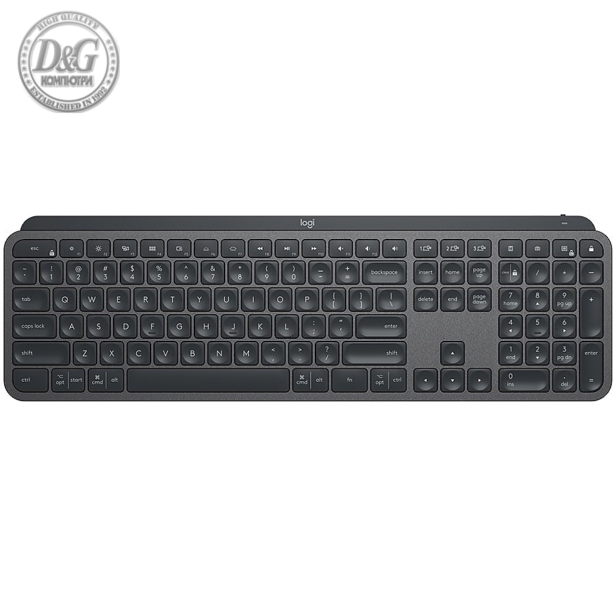 LOGITECH MX Mechanical Wireless Illuminated Performance Keyboard - GRAPHITE - US INT'L - 2.4GHZ/BT - EMEA - TACTILE