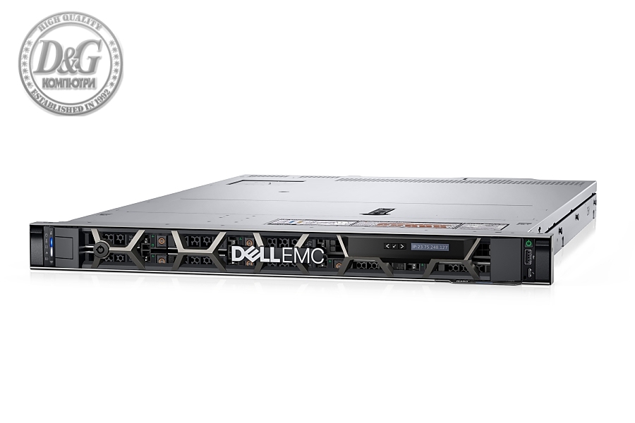 Dell PowerEdge R450, Chassis 4 x 3.5", Intel Xeon Silver 4309Y (8C/16T 2.80 GHz up to 3.60 GHz), 16GB 3200MT/s RDIMM, 1x480GB SSD, Rails, Bezel, Riser Config 0 1xOCP 3.0(x16)+ 1x16LP, No NIC, PERC H355 front load, iDRAC9 Enterprise, 800W x1, 3Y Basic