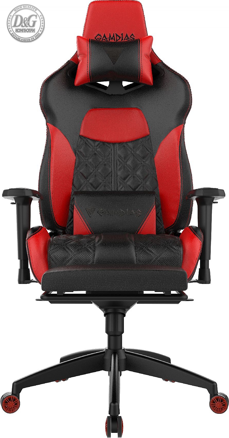 Gamdias геймърски стол Gaming Chair - ACHILLES P1-L RGB Black/Red