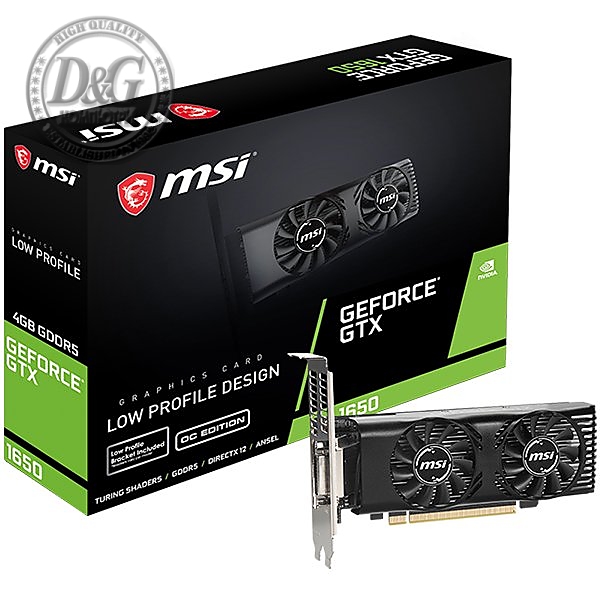 MSI Video Card NVidia GeForce GTX 1650 GDDR5 4GB/128bit, PCI-E 3.0 x16, DP, HDMI, DVI-D