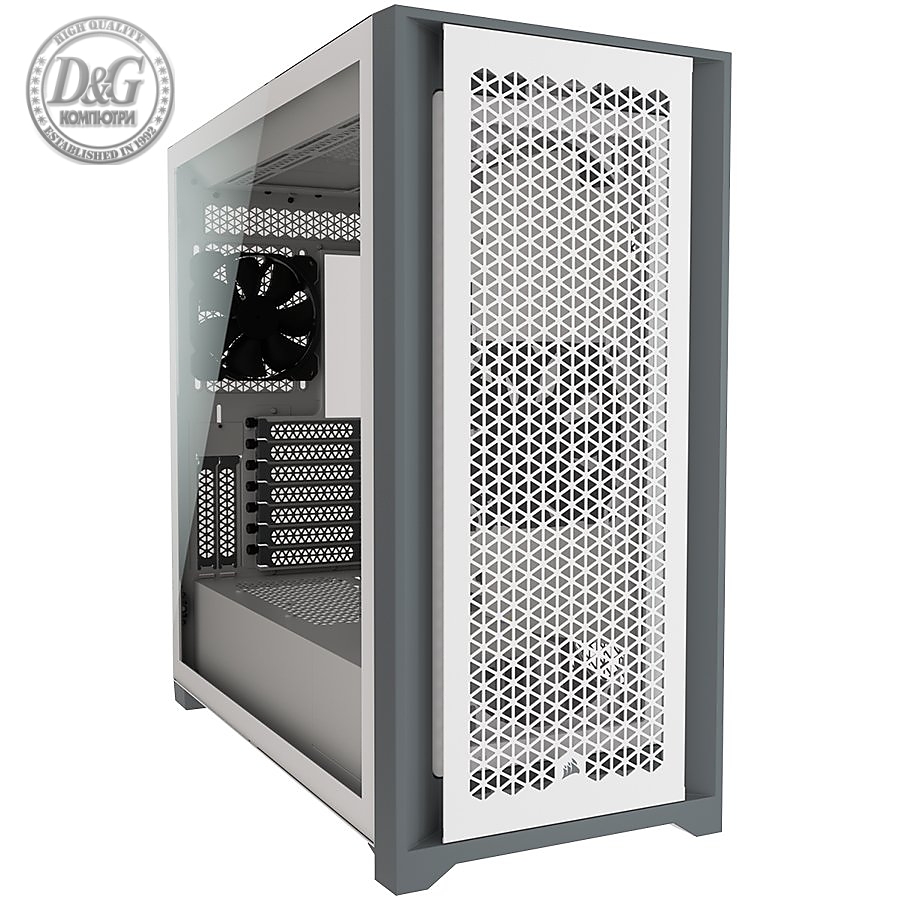 CORSAIR 5000D AIRFLOW Tempered Glass Mid-Tower ATX Case — White