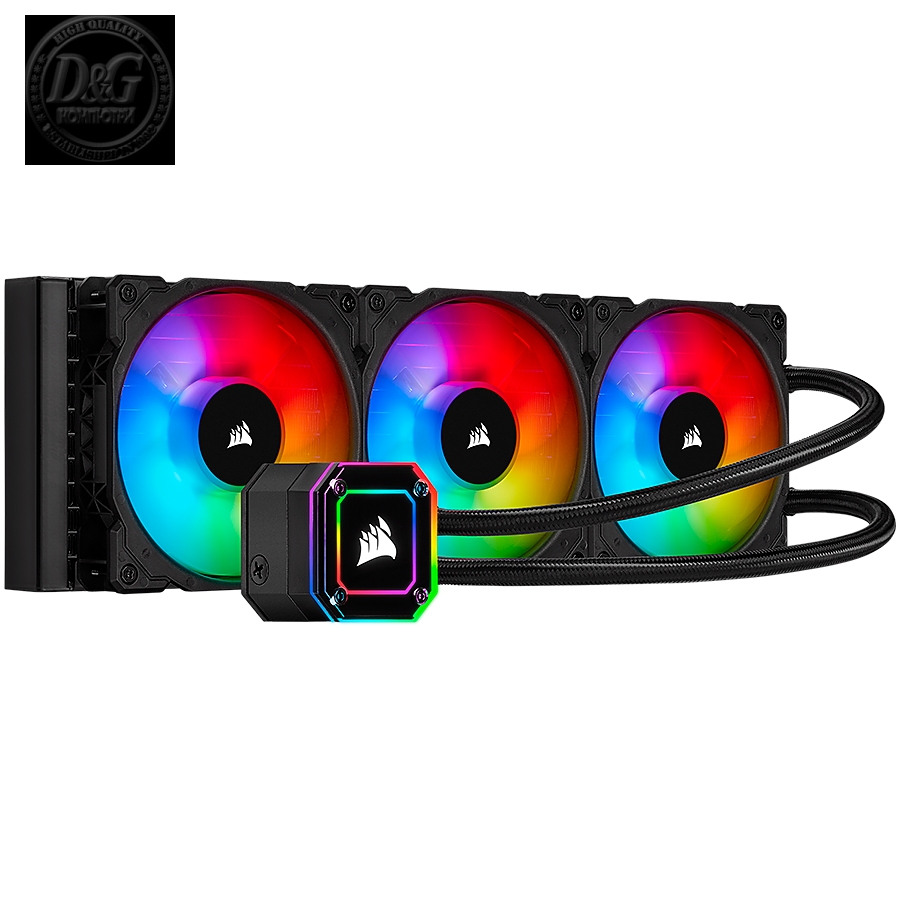 Corsair iCUE H150i ELITE CAPELLIX, 360mm Radiator, Triple 120mm ML RGB Fans, Software Control