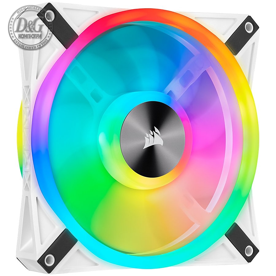 CORSAIR QL Series, WHITE QL140 RGB, 140mm RGB LED Fan, Single Pack