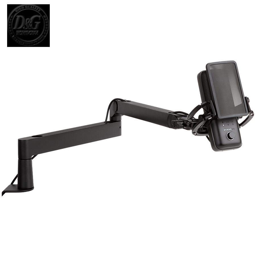 Elgato Wave Mic Arm (Low Profile), 360° arm rotation, Padded clamp, Cable channels, Detachable riser, Compatible with 1/4", 3/8" and 5/8" mic mounts, Maximum load: 2kg (mic and accessories)