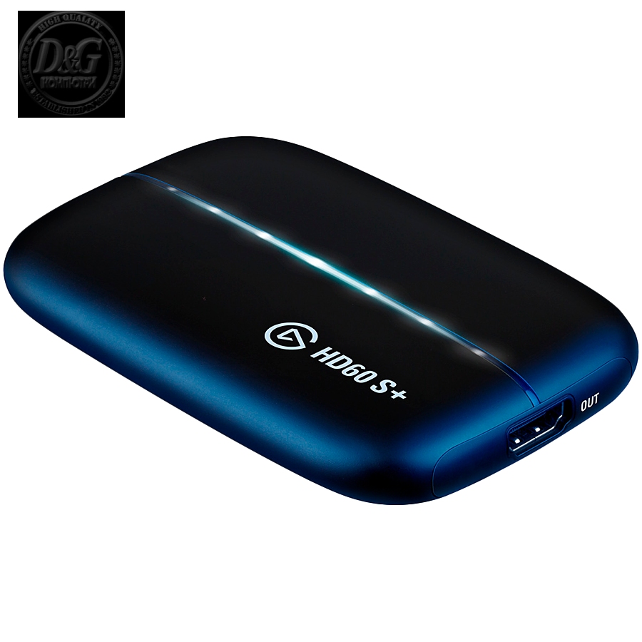 Elgato Game Capture HD60 S+, HDMI Input and Output, 2160p30, 1080p60 HDR, 1080p60, 1080p30, 1080i, 720p60, 576p, 480p Capture Resolutions, 112x75x19mm, 115g, Plug & Play, 1080p60 HDR Capture, 4K60 HDR 10 Passthrough, Instant Gameview, Flash Recording