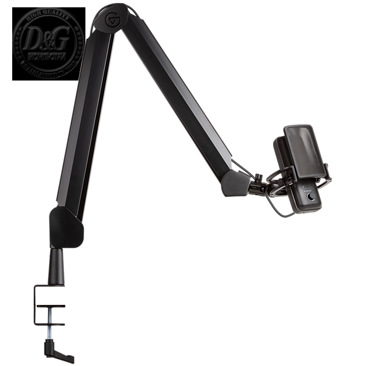 Elgato Wave Mic Arm (High Rise), 360° arm rotation, Padded clamp, Cable channels, Detachable riser, Compatible with 1/4", 3/8" and 5/8" mic mounts, Counterweight: 260g